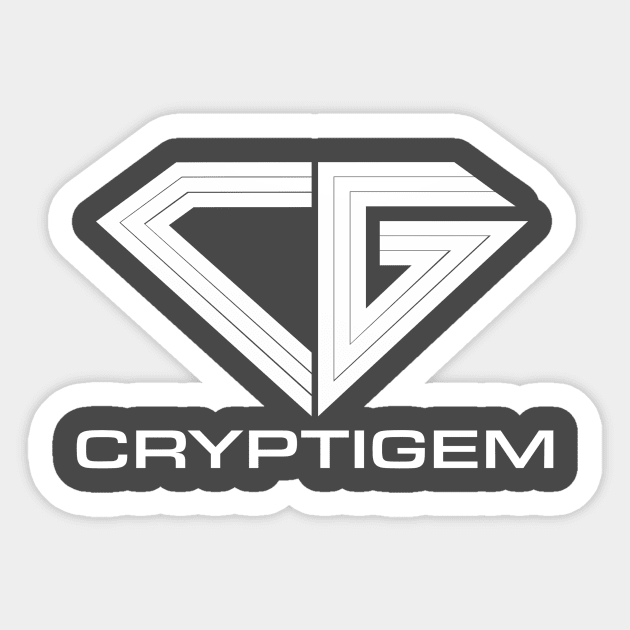 Cryptigem in White Sticker by theparadisearcade